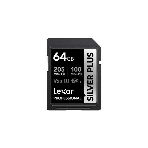 Lexar SD Silver Plus UHS-1 64GB V30 R205/W150MB/s