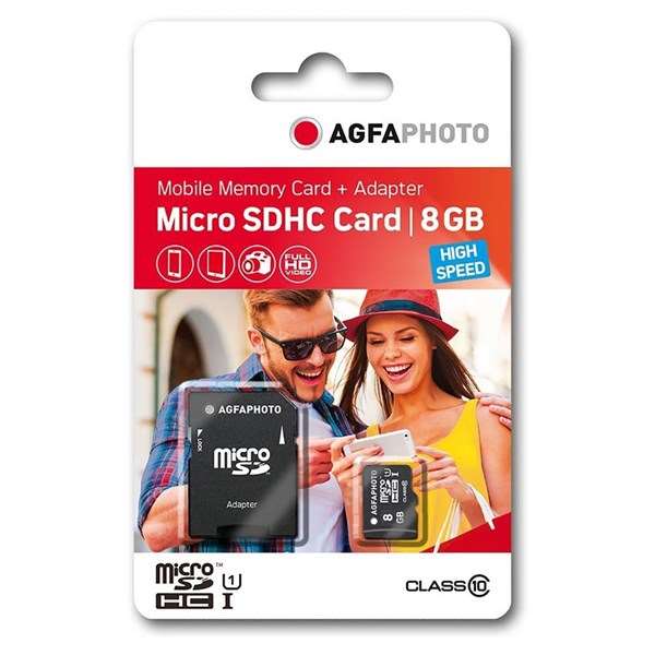 AgfaPhoto 8GB Micro SDHC UHS-1+Adapter
