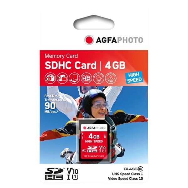 AgfaPhoto 4GB SDHC UHS-1 Class 10 SD Memory Card