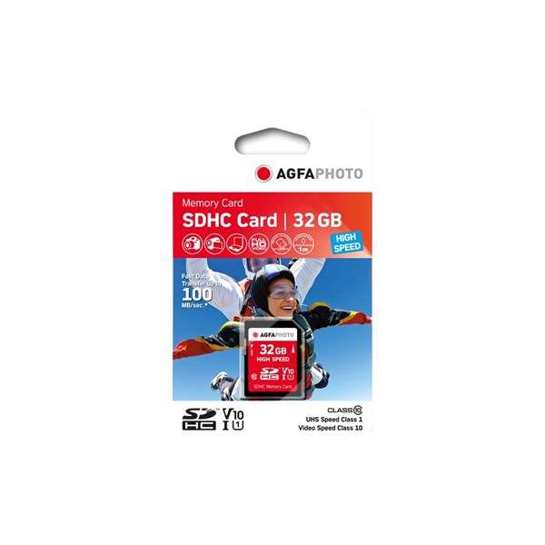 AgfaPhoto 32GB SDHC UHS-1 U1 V10 Memory Card