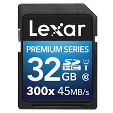 Lexar 32GB SDHC 300X 45MBs Class 10