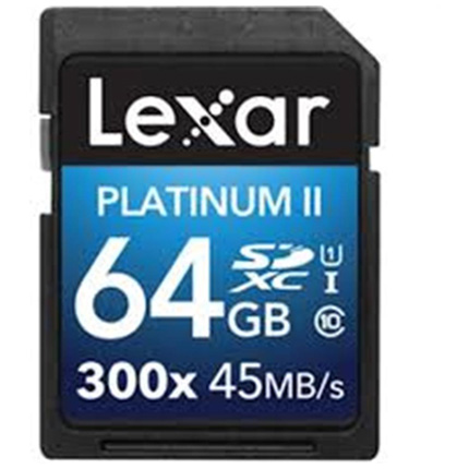 Lexar 64GB SDXC 300X 45MBs Class 10