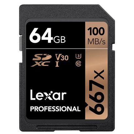 Lexar 64GB UHS-I U3 SDXC 100MB/s 667x