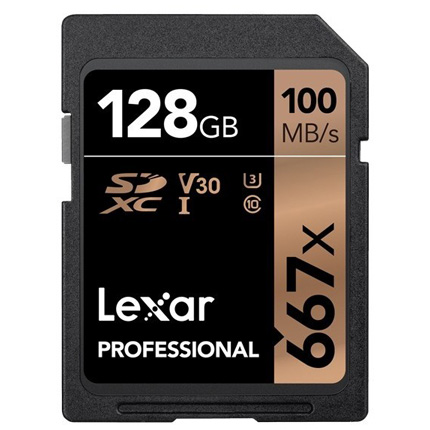 Lexar 128GB SDXC UHS-I 667x Pro 100MB/s