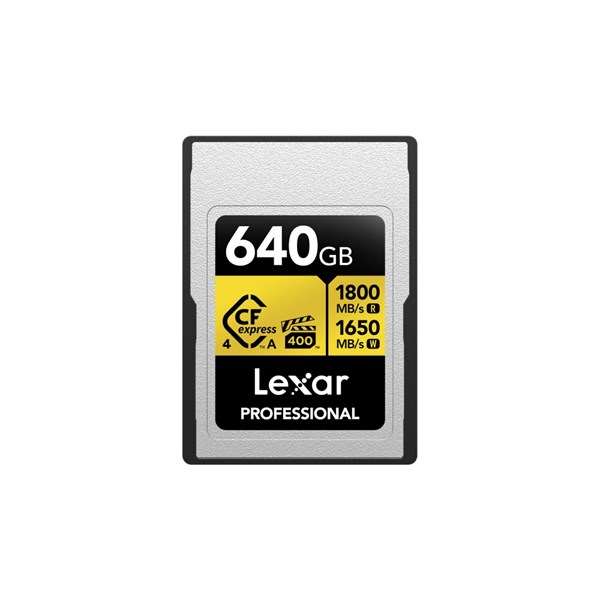 Lexar Professional GOLD 640GB CFexpress 4.0 Type A Card (1800MB/Sec)