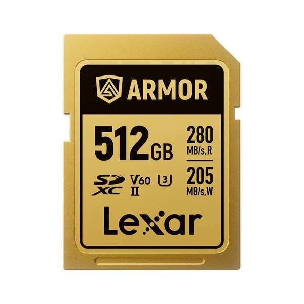 Lexar Professional GOLD 512GB ARMOR SDXC UHS-II V60 IP68 Steel