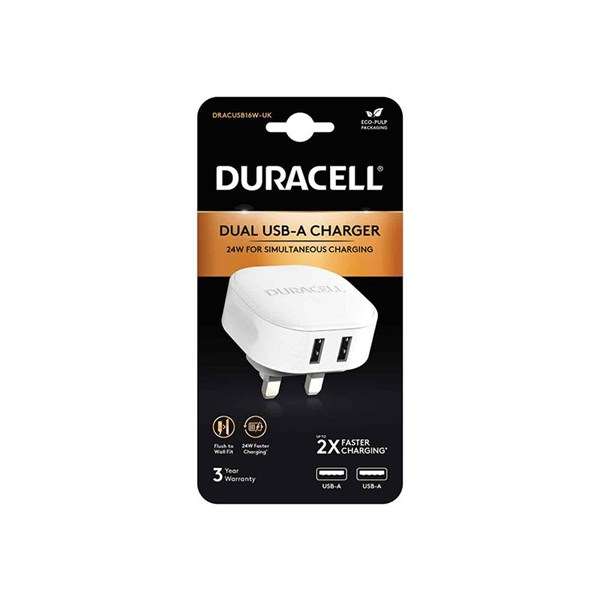 Duracell Dual Wall Charger 2 x USB Type A