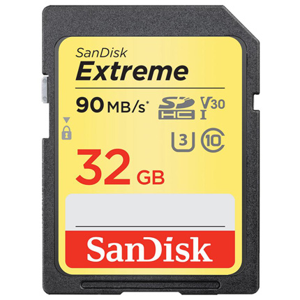 Sandisk 32GB Extreme SDHC Card 90MB/s