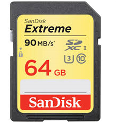 Sandisk 64GB Extreme SDXC Card 90MB/s