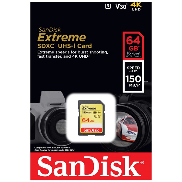 Sandisk Extreme 64GB SDXC 150MB/s