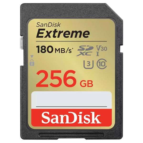 SanDisk 256GB Extreme 180MB/s UHS-I SDXC Memory Card
