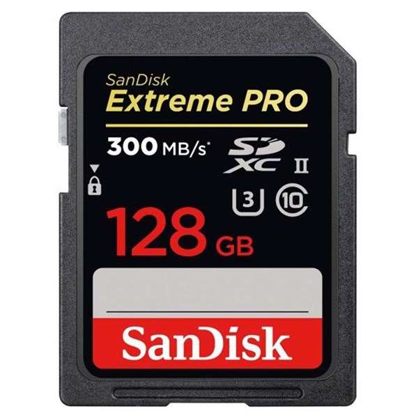 SanDisk Extreme PRO 128GB SDXC Memory Card 300MB/s UHS-II Class 10 U3 V90
