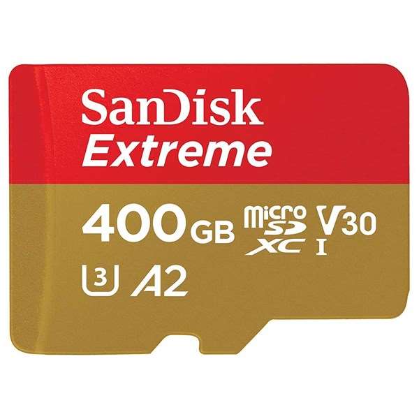 SanDisk 400GB Extreme 190MB/s A2 UHS-I microSDXC Card with SD Adapter