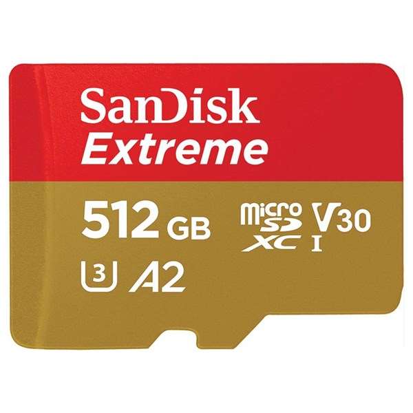 SanDisk 512GB Extreme 190MB/s A2 UHS-I microSDXC Card with SD Adapter