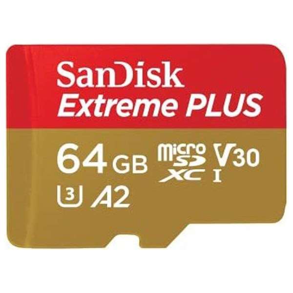 SanDisk 64GB Extreme PLUS 200MB/s A2 UHS-I microSDXC with SD Adapter