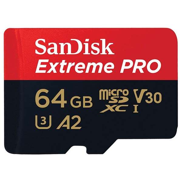 SanDisk 64GB Extreme PRO 200MB/s A2 UHS-I microSDXC with SD Adapter