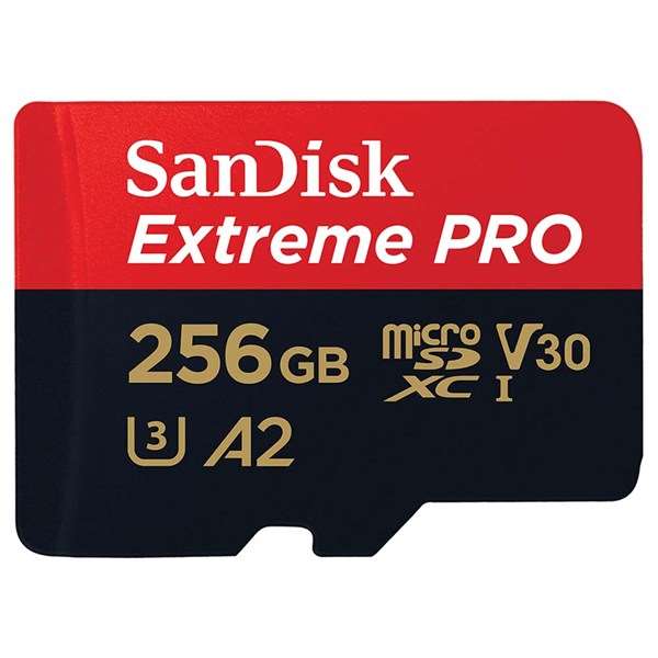 SanDisk 256GB Extreme PRO 200MB/s A2 UHS-I microSDXC with SD Adapter