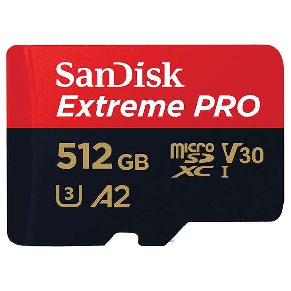 SanDisk 512GB Extreme PRO 200MB/s A2 UHS-I microSDXC with SD Adapter