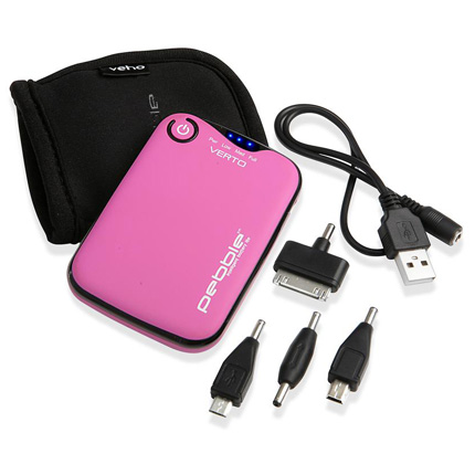 Veho Pebble Verto 3700mah USB Battery Charger - Pink