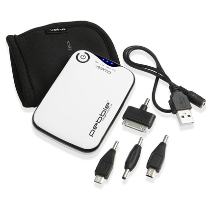Veho Pebble Verto 3700mah USB Battery Charger - White