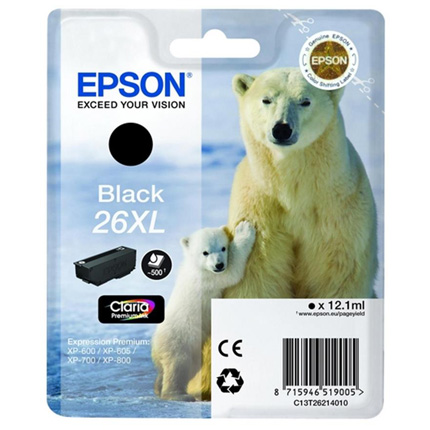 Epson Polar Bear T2621 XL Black Ink Cartridge