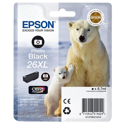 Epson Polar Bear T2632 XL Photo Black Ink Cartridge
