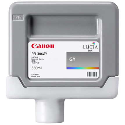 Canon PFI-306GY Grey Pigment Ink Tank Cartridge - 330ml