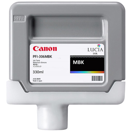 Canon PFI-306MBK Matt Black Pigment Ink Tank Cartridge - 330ml