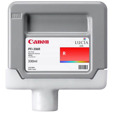 Canon PFI-306R Red Pigment Ink Tank Cartridge - 330ml