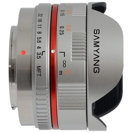 Samyang 7.5mm f/3.5 UMC Fisheye Micro Four Thirds Lens Silver