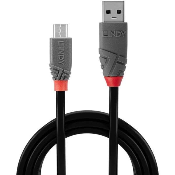 Lindy 1m USB 2.0 Type A to Micro-B Cable Anthra Line