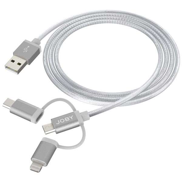 Joby Charge and Sync Cable 3-in-1 Space Grey 1.2m