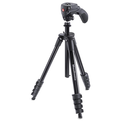 Manfrotto MKCOMPACTACN-BK Compact Action Tripod Kit Black