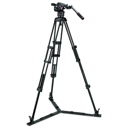 Manfrotto Nitrotech N8 Fluid Video Head with 546GB Aluminium Tripod with Ground Spreade
