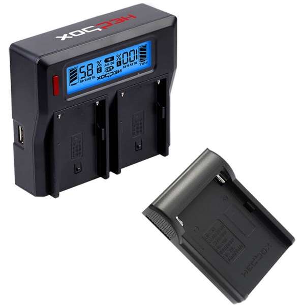 Hedbox RP-DC50 Charger Dual Battery Charger and DFM50 Plate Kit