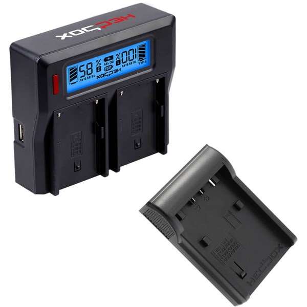 Hedbox RP-DC50 Charger Dual Battery Charger and DFP50 Plate Kit