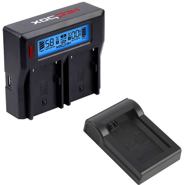 Hedbox RP-DC50 Charger Dual Battery Charger and DFW50 Plate Kit