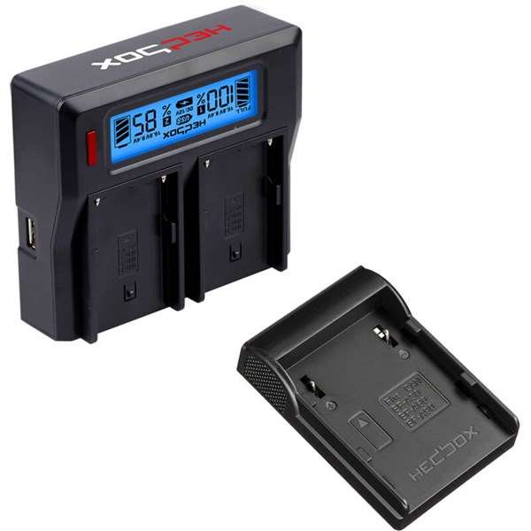 Hedbox RP-DC50 Charger Dual Battery Charger and BPA60 Plate Kit