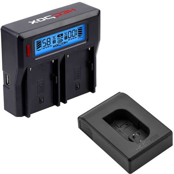 Hedbox RP-DC50 Charger Dual Battery Charger and BLK22 Plate Kit