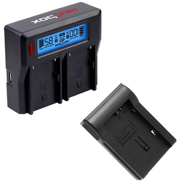 Hedbox RP-DC50 Charger Dual Battery Charger and BP808 Plate Kit