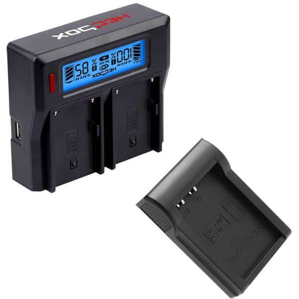 Hedbox RP-DC50 Charger Dual Battery Charger and DLPE17 Plate Kit