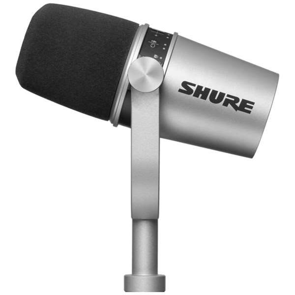 Shure MV7 Podcast Microphone Silver With USB and XLR