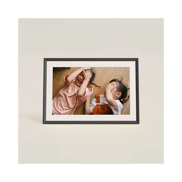 Aura Carver Mat 15-inch Digital Picture Frame Clay with White Mat