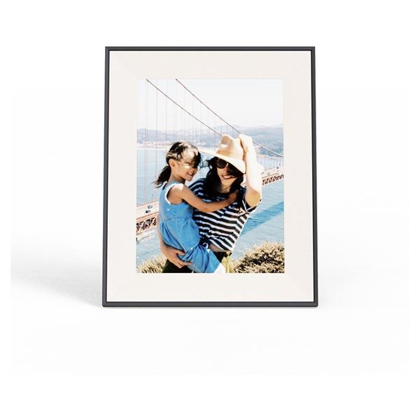 Aspen Digital Picture Frame by Aura Ink (Black) with Paper Mat Open Box