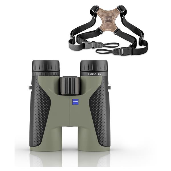 ZEISS Terra ED 10x42 Green Binoculars with Chest Harness