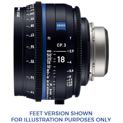ZEISS CP.3 XD 18mm T2.9 PL Mount Cine Lens - Metric