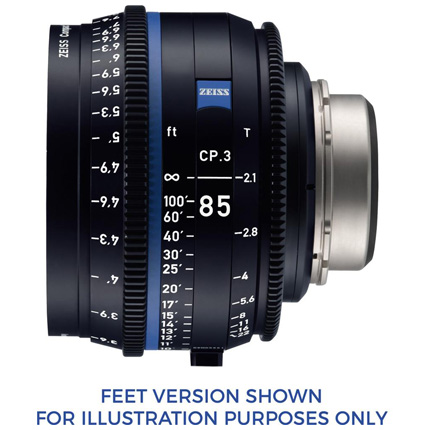 ZEISS CP.3 85mm T2.1 PL Mount Cine Lens - Metric