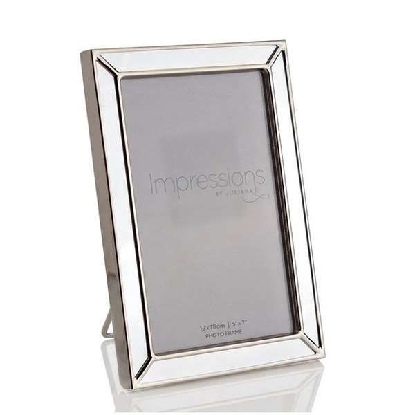 Impressions Silver and Mirrored Photo Frame 5x7