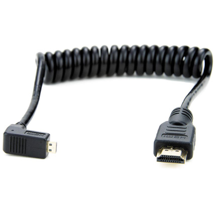 Atomos Coiled Right-Angle Micro HDMI To Full HDMI 30-45cm Cable