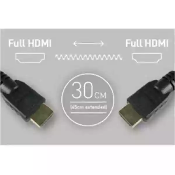 Atomos Coiled Full HDMI To Full HDMI Cable (30-45cm) Open Box